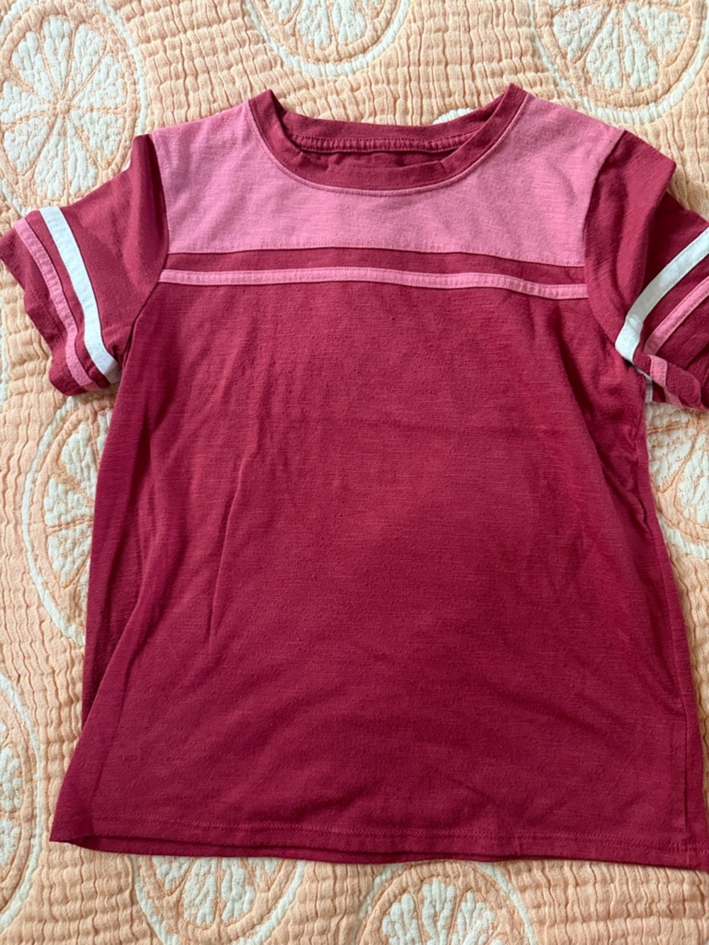 SO Pink and Maroon Short Sleeve Stripe Tee